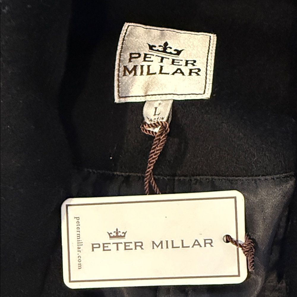 Peter Millar Wool Cashmere Topcoat Black Size L NWT Luxury Coat - Picture 2 of 16